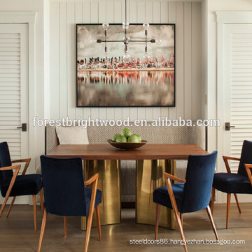 Transitional Dining Room Full White Composite Wooden Louvered Doors